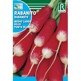 Semilla rabanito medio largo rojo punta blanca