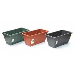 Jardinera de plástico reciclado y reciclable Kezar con reserva de agua