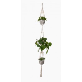 Macramé 3 macetas blanco (para maceta 10 cm Ø)