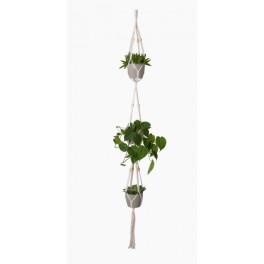 Macramé 3 macetas blanco (para maceta 10 cm Ø)